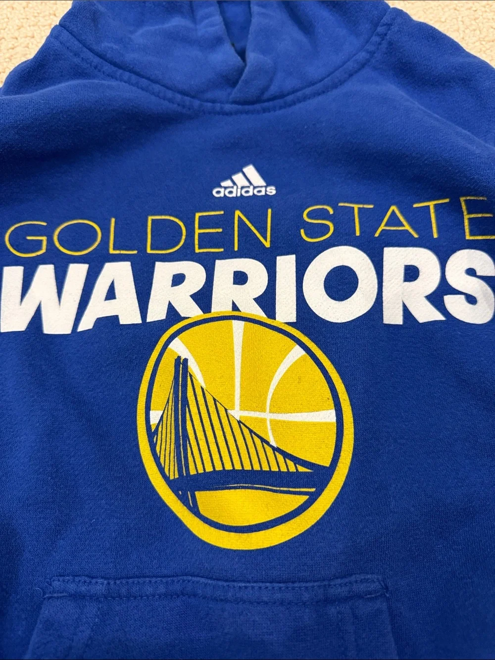 adidas Royal Blue Golden State Warriors Pullover Hoodie